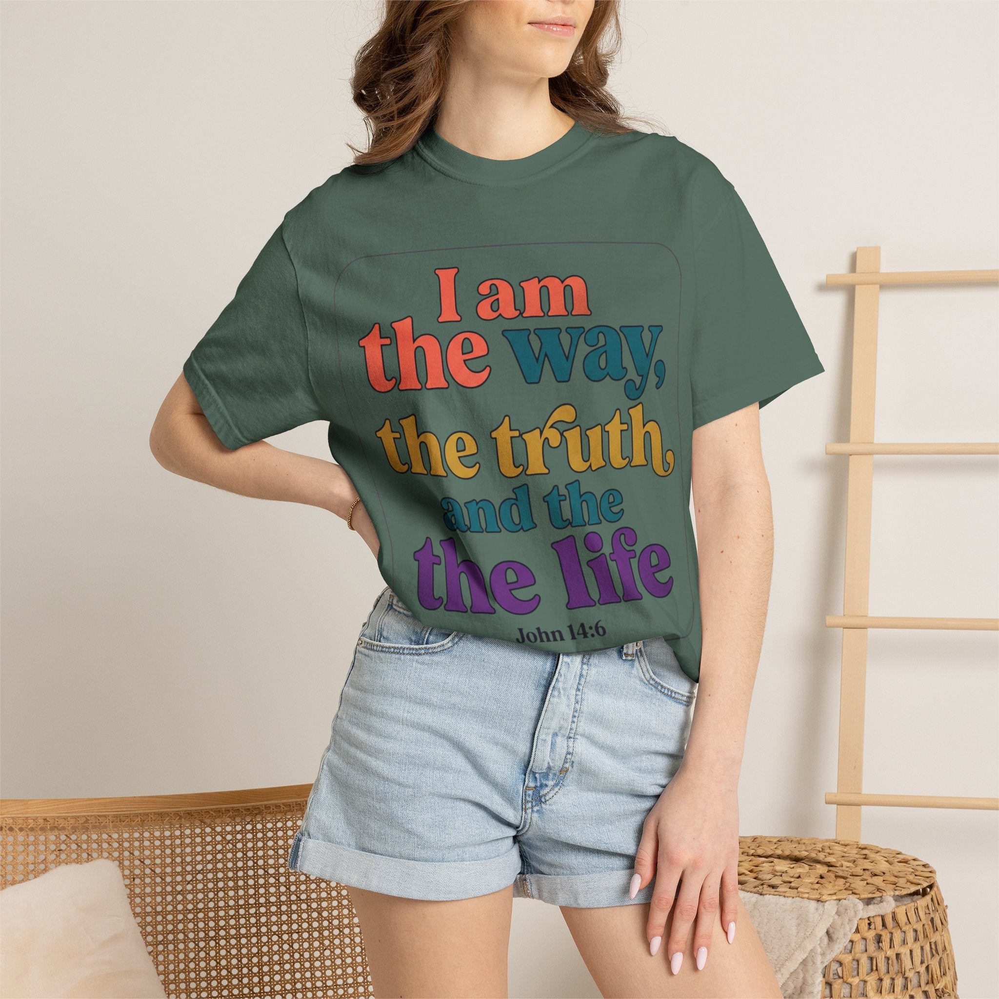 Christian T-Shirt — "I Am the Way, the Truth, and the Life" Retro Scripture Tee (John 14:6)