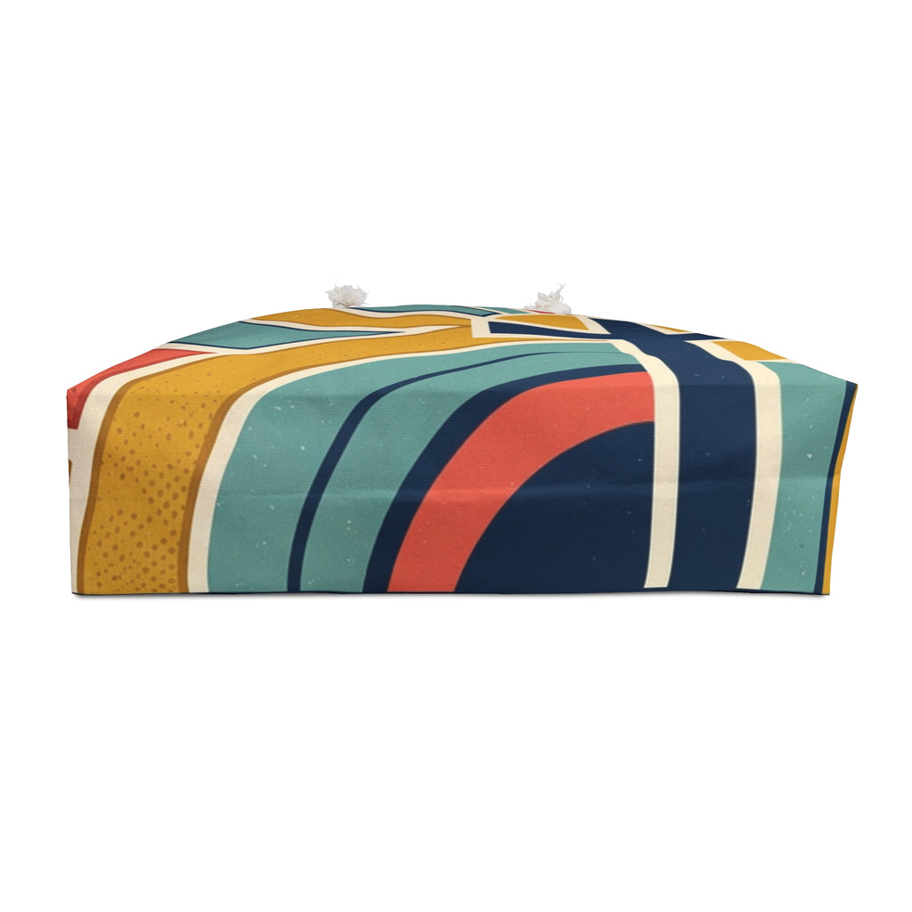 Retro Sunburst Cross Weekender Bag | Colorful Christian Travel Tote