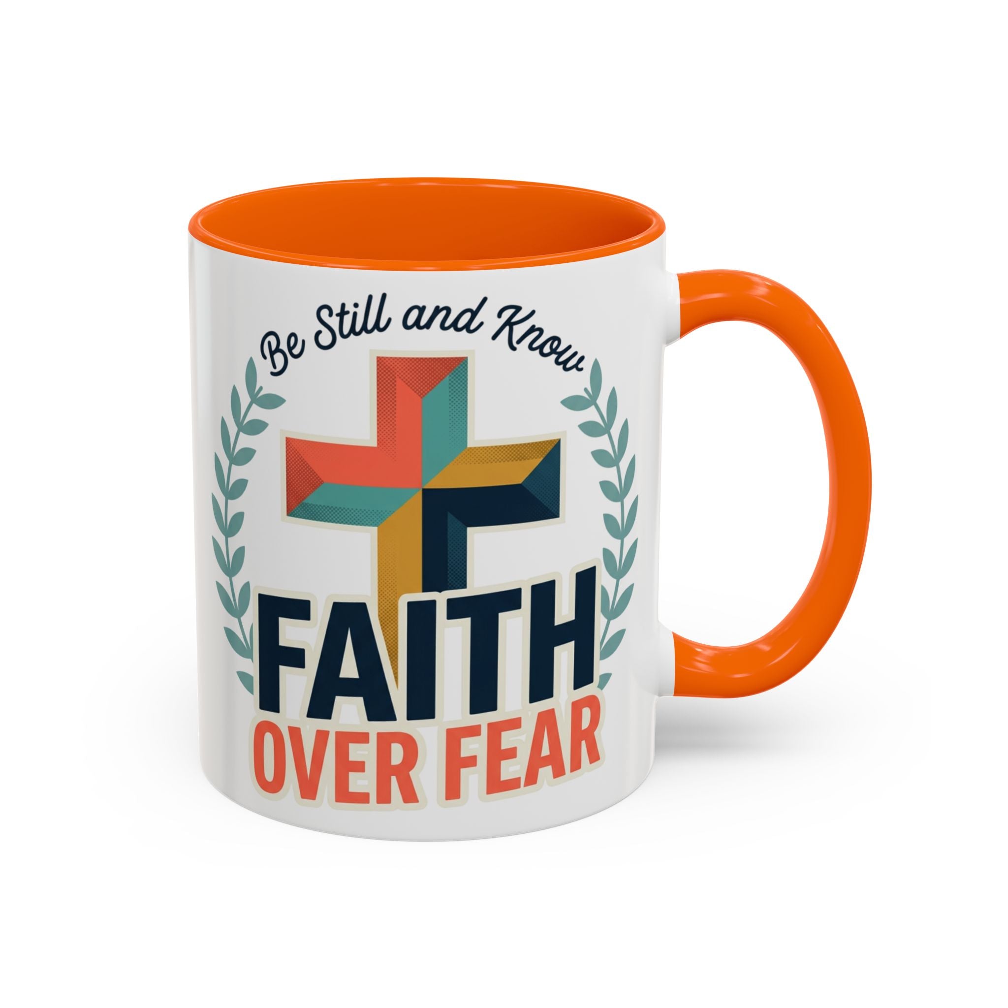 Faith Over Fear Accent Coffee Mug – Christian Inspirational 11/15oz