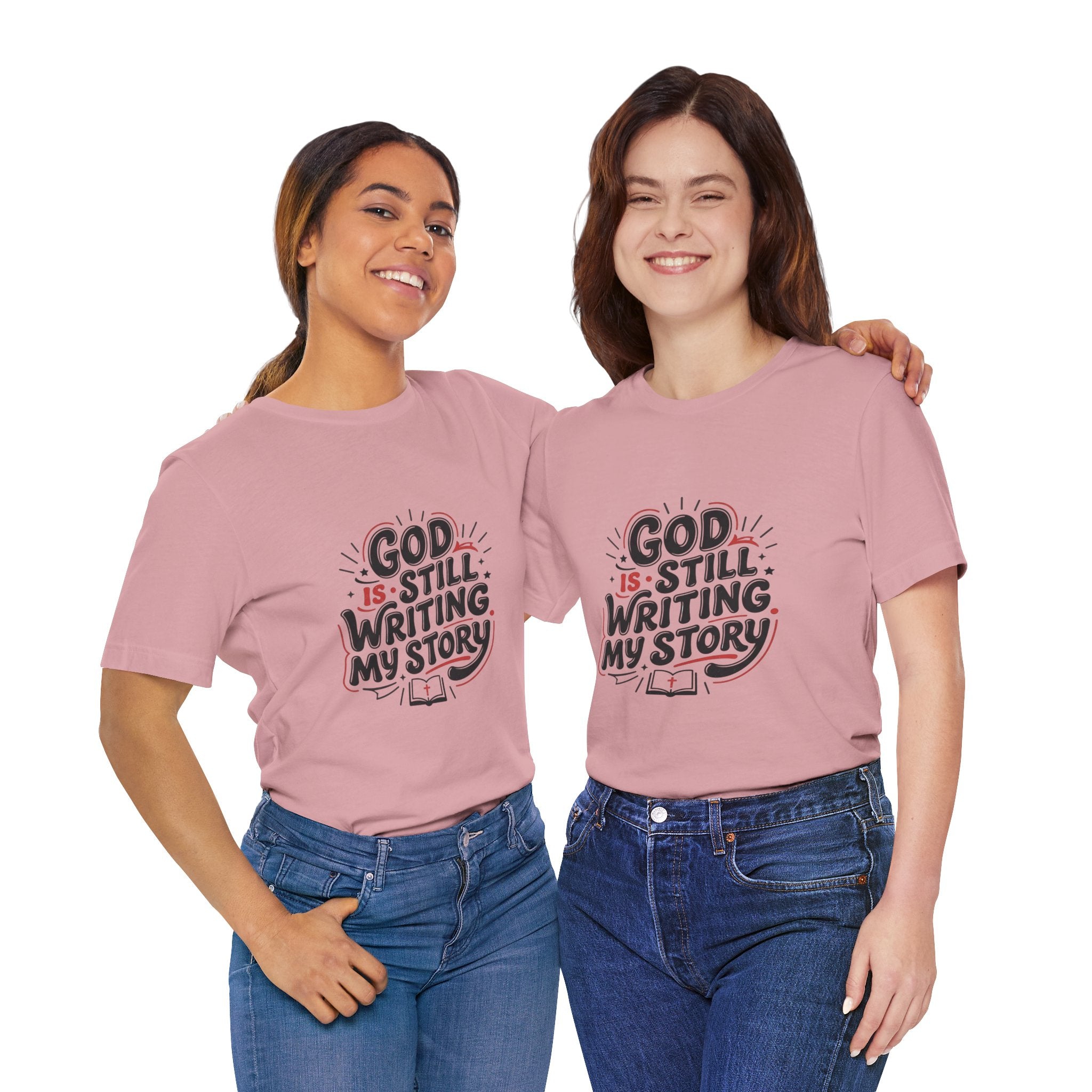 God Is Still Writing My Story T-Shirt | Christian encouragement, pastel groovy scripture