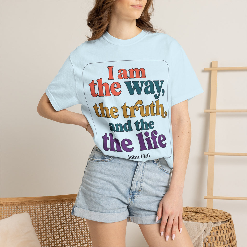 Christian T-Shirt — "I Am the Way, the Truth, and the Life" Retro Scripture Tee (John 14:6)