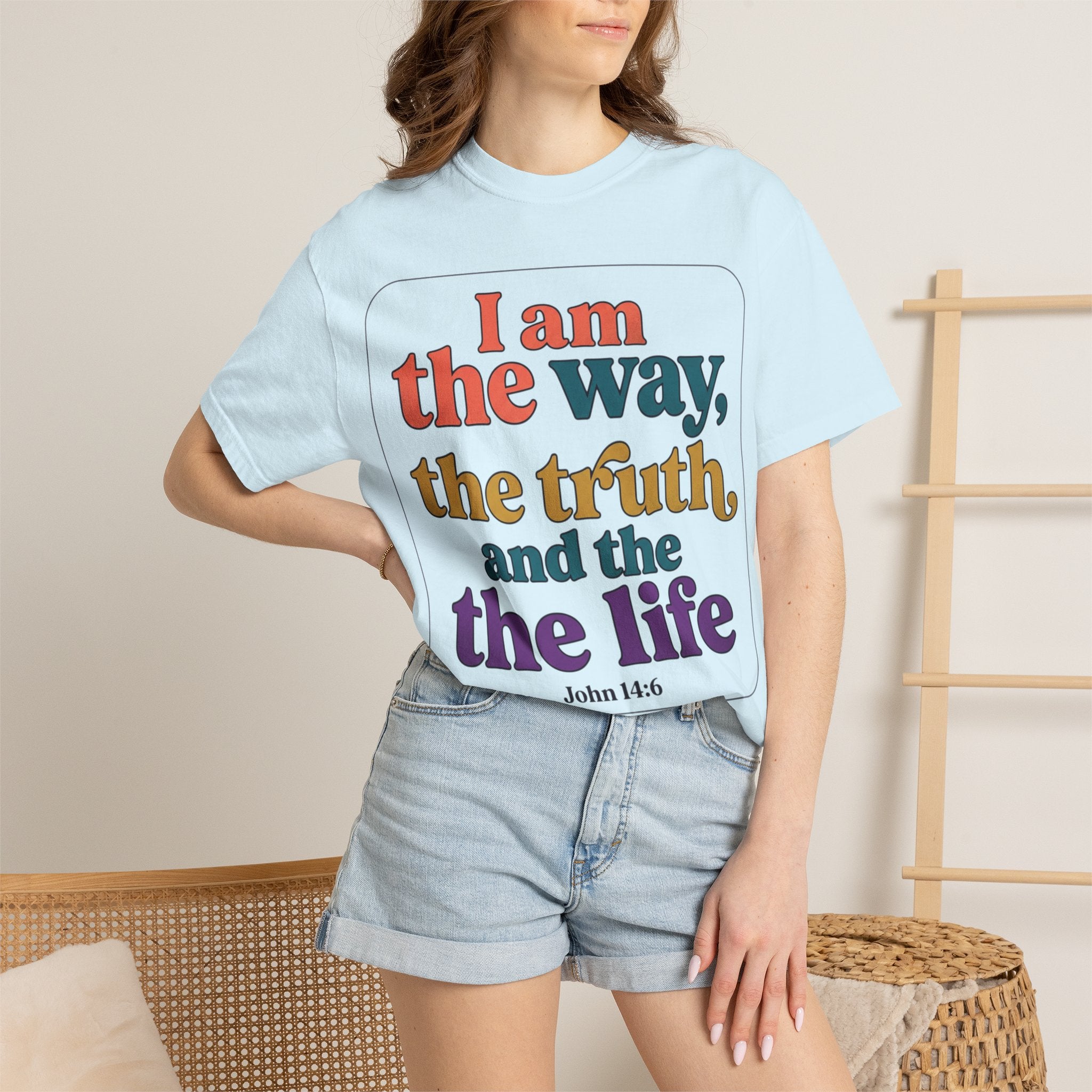 Christian T-Shirt — "I Am the Way, the Truth, and the Life" Retro Scripture Tee (John 14:6)