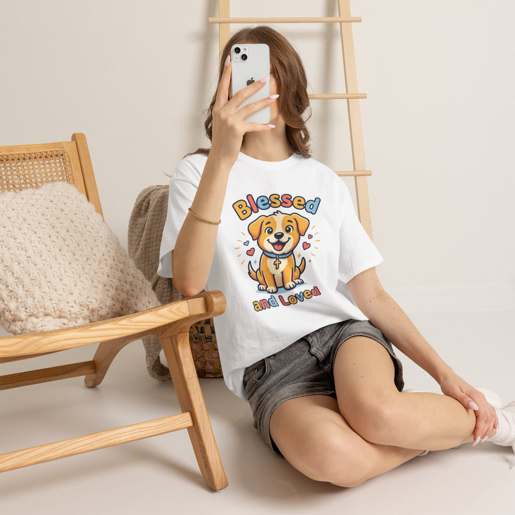 Blessed and Loved Puppy T-Shirt — Cute Dog Graphic Tee for Pet Lovers