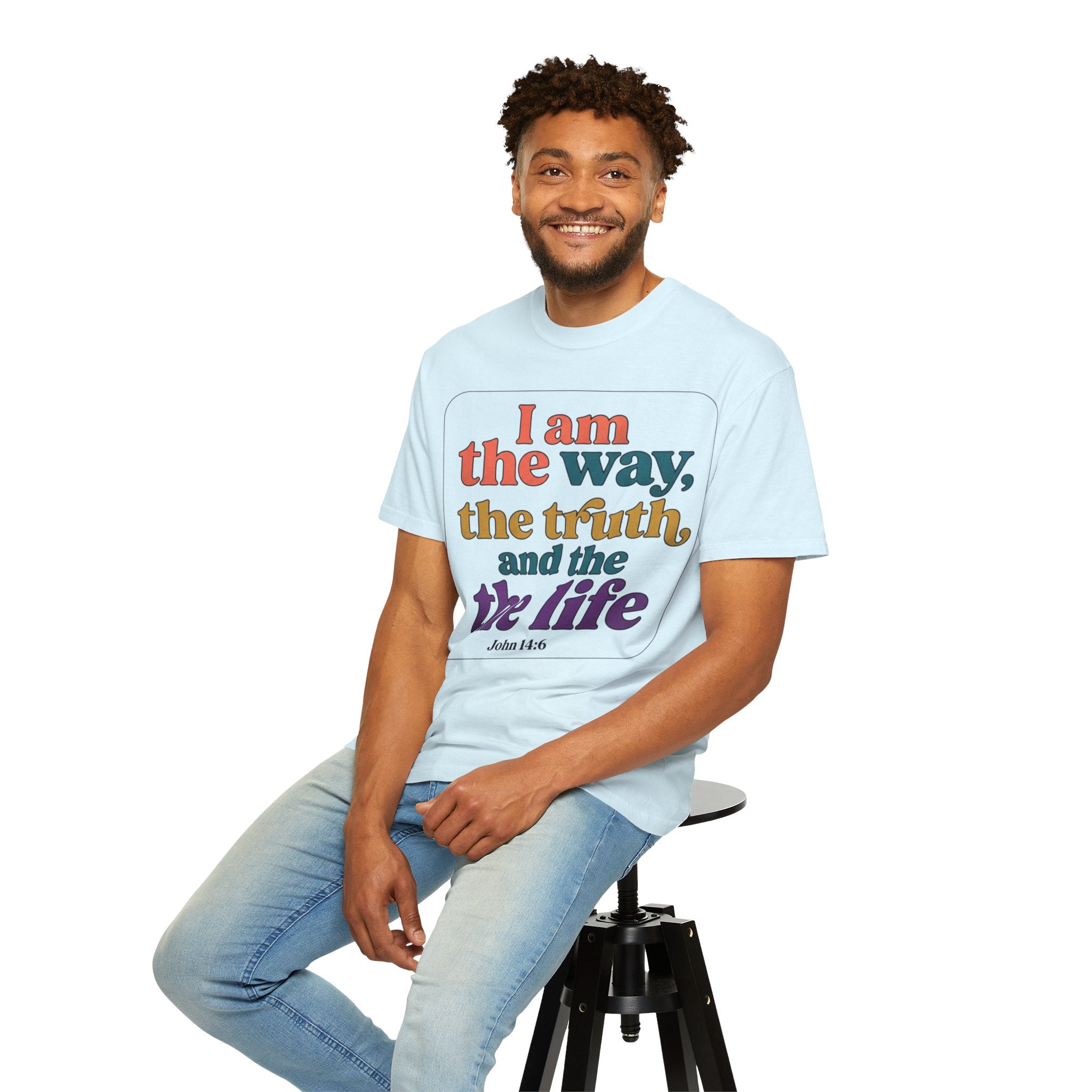 Christian T-Shirt — "I Am the Way, the Truth, and the Life" Retro Scripture Tee (John 14:6)