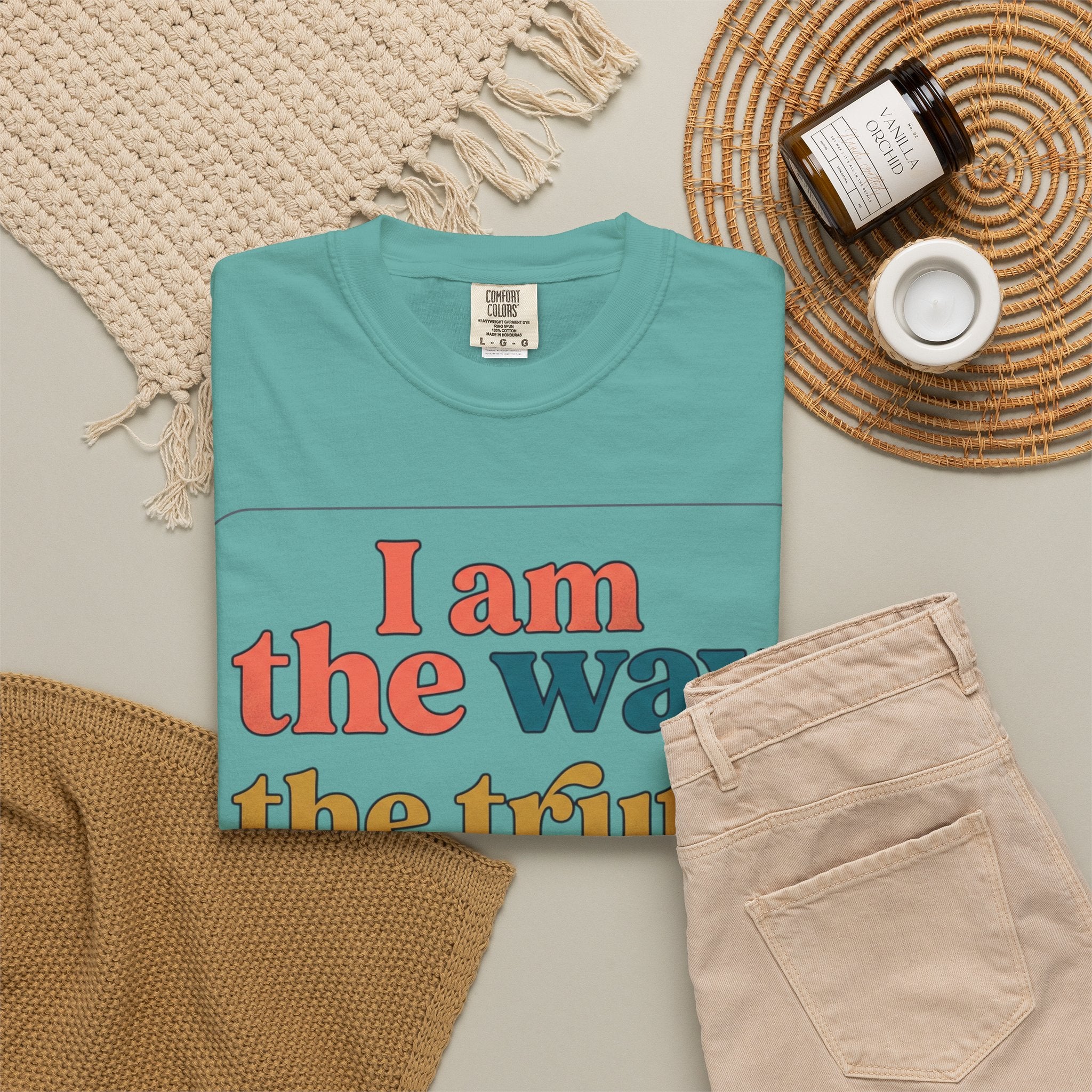 Christian T-Shirt — "I Am the Way, the Truth, and the Life" Retro Scripture Tee (John 14:6)