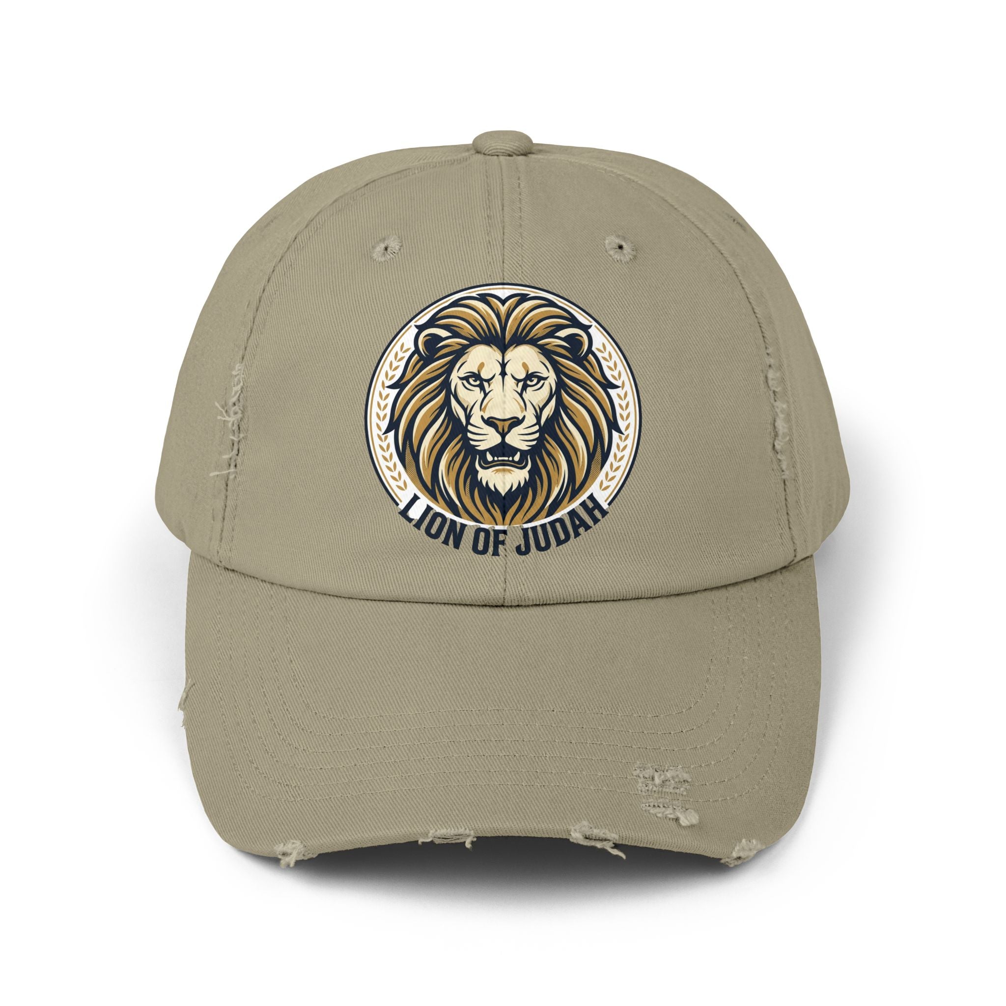 Lion of Judah Distressed Baseball Cap — Vintage Christian Hat