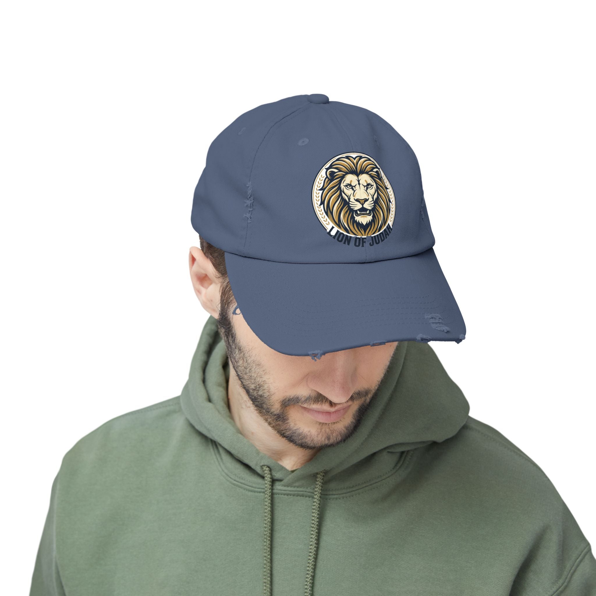 Lion of Judah Distressed Baseball Cap — Vintage Christian Hat