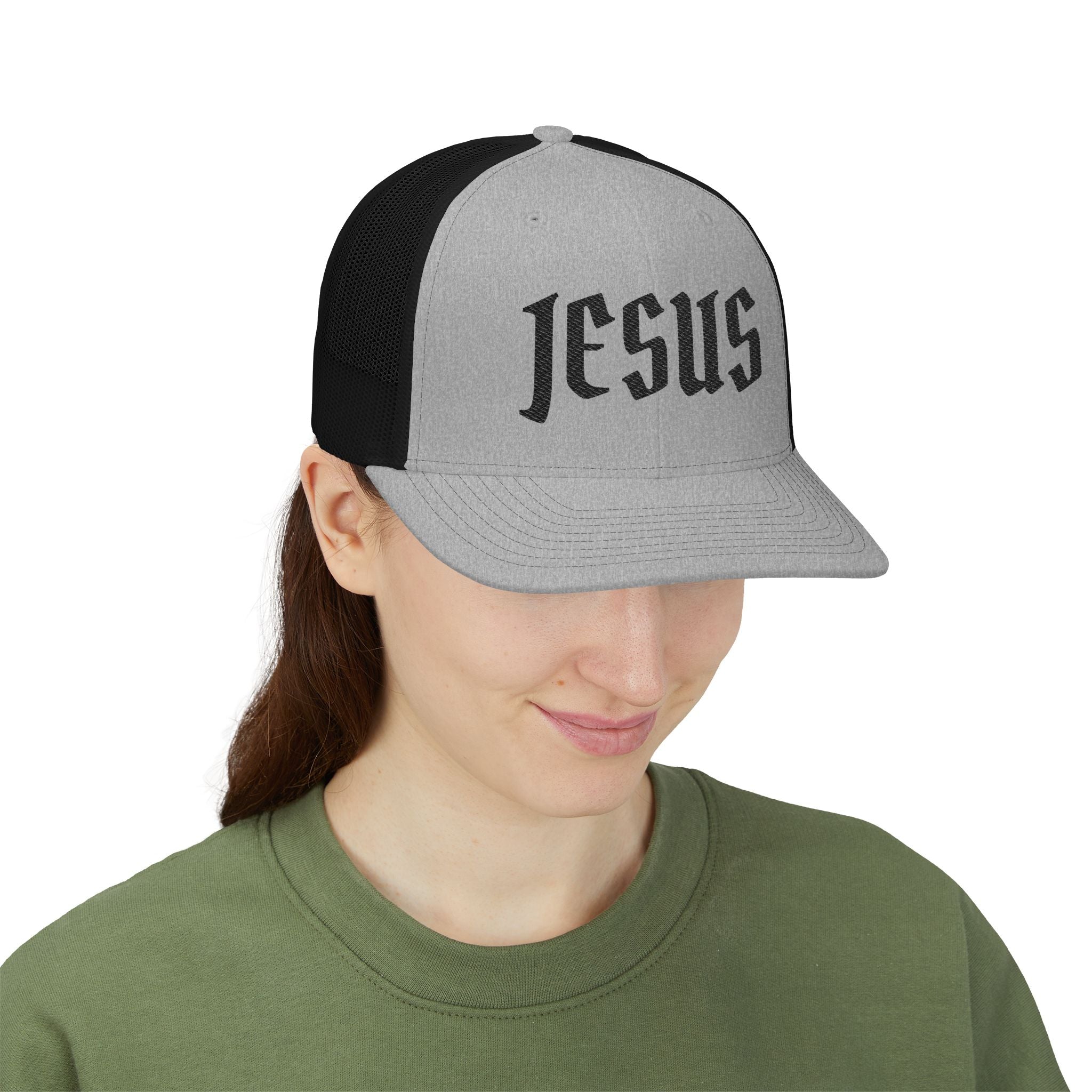 Jesus Embroidered Trucker Cap — Inspirational Snapback Hat