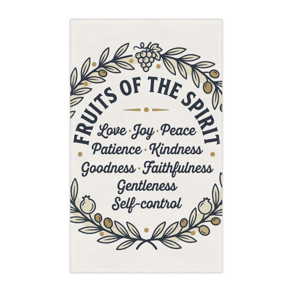 Fruits of the Spirit Tea Towel | Faith Kitchen Towel, Scripture Verse