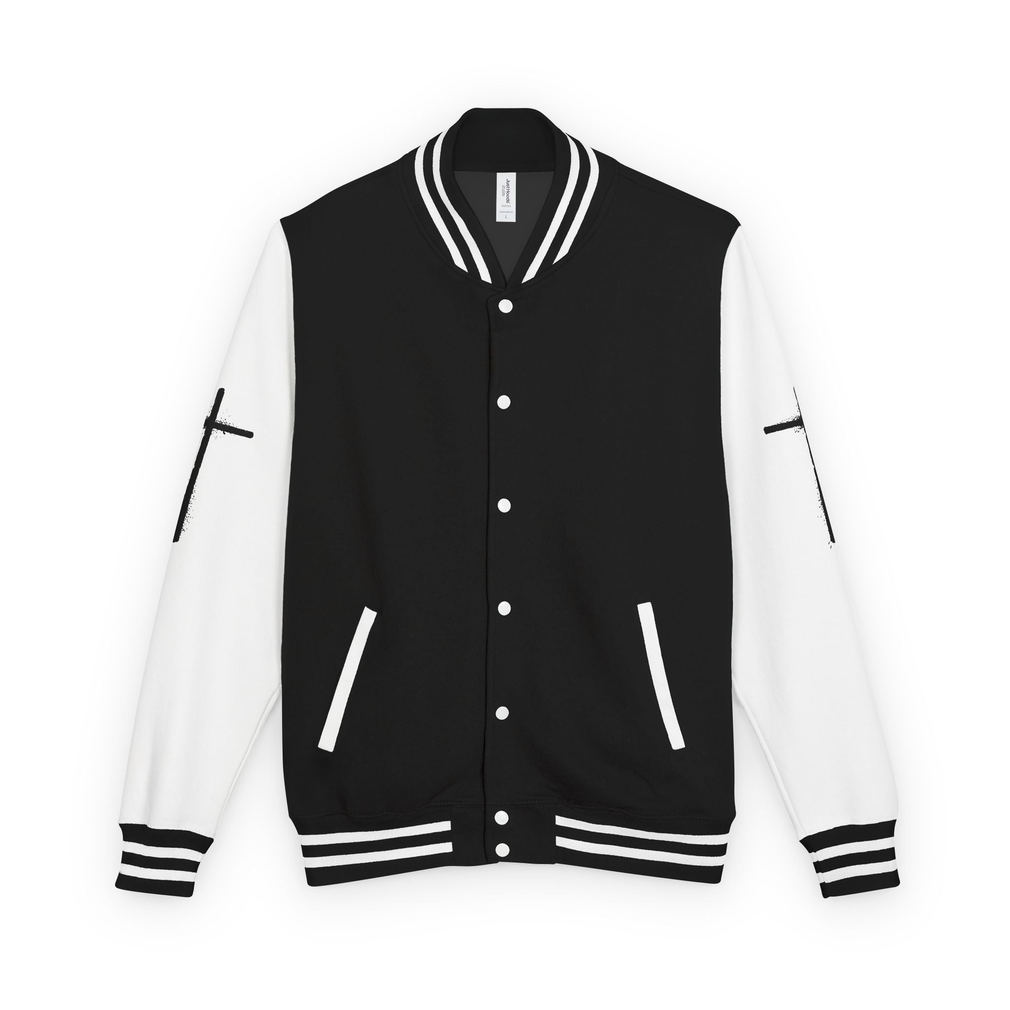 Cross Emblem Letterman Jacket | Red White Varsity