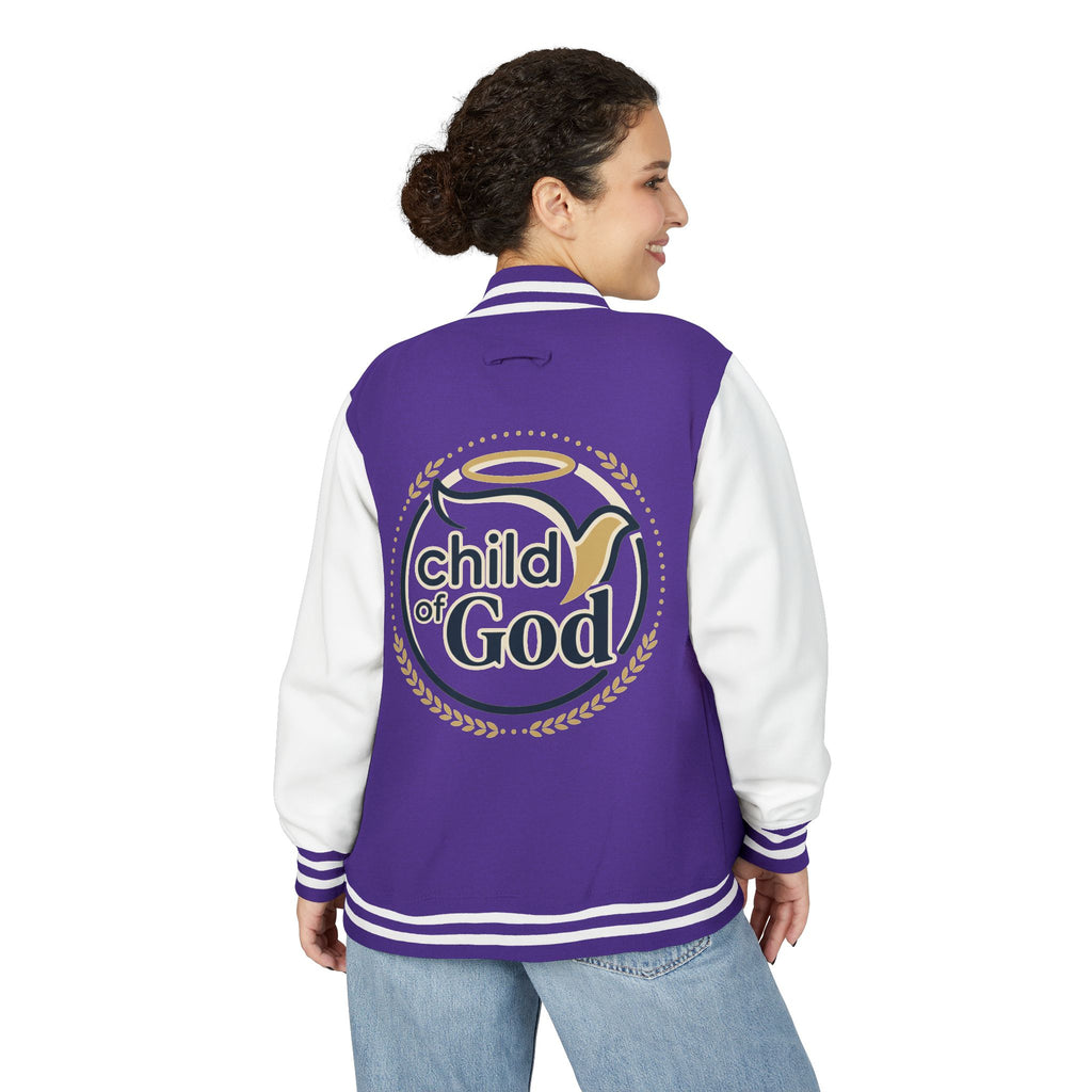 Child of God Emblem Letterman Jacket | Red White Varsity