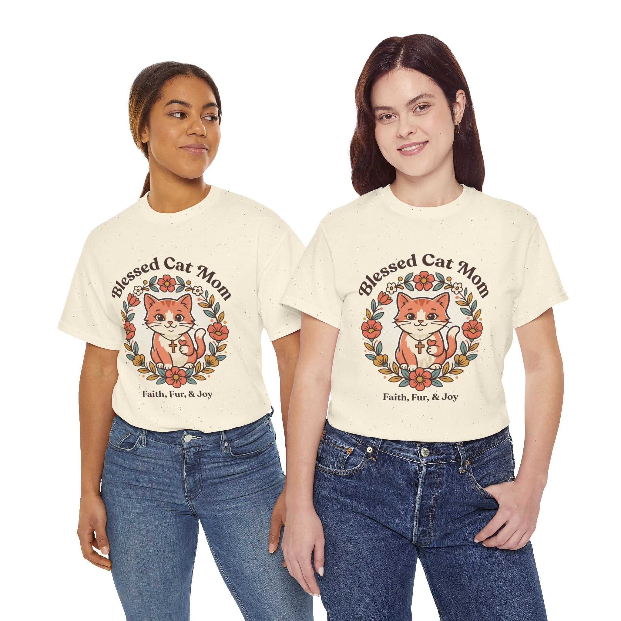 Blessed Cat Mom T-Shirt – Faith, Fur & Joy Floral Cat Mom Tee