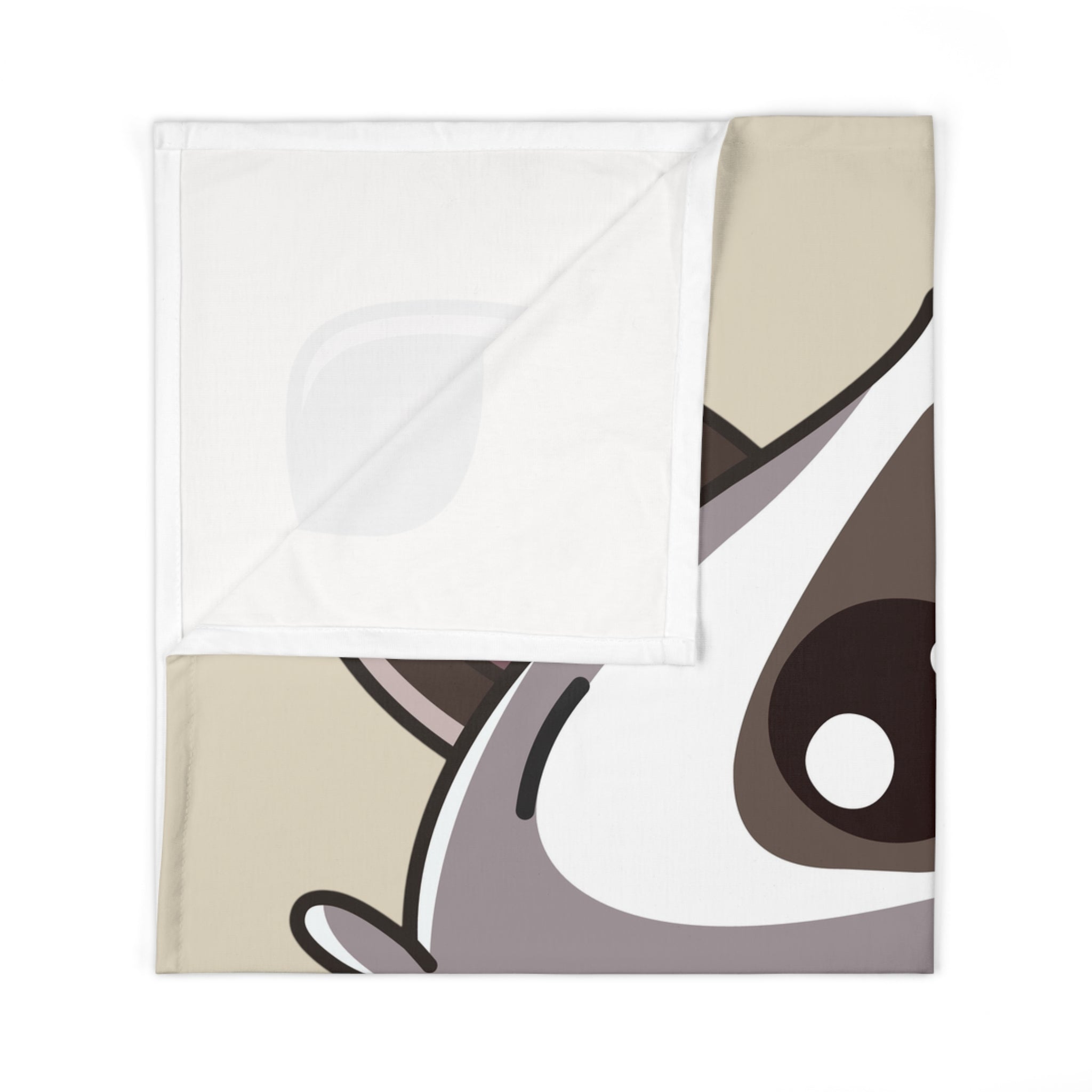 Cute Raccoon Jesus Loves Me Baby Swaddle Blanket | Religious Nursery Fawn