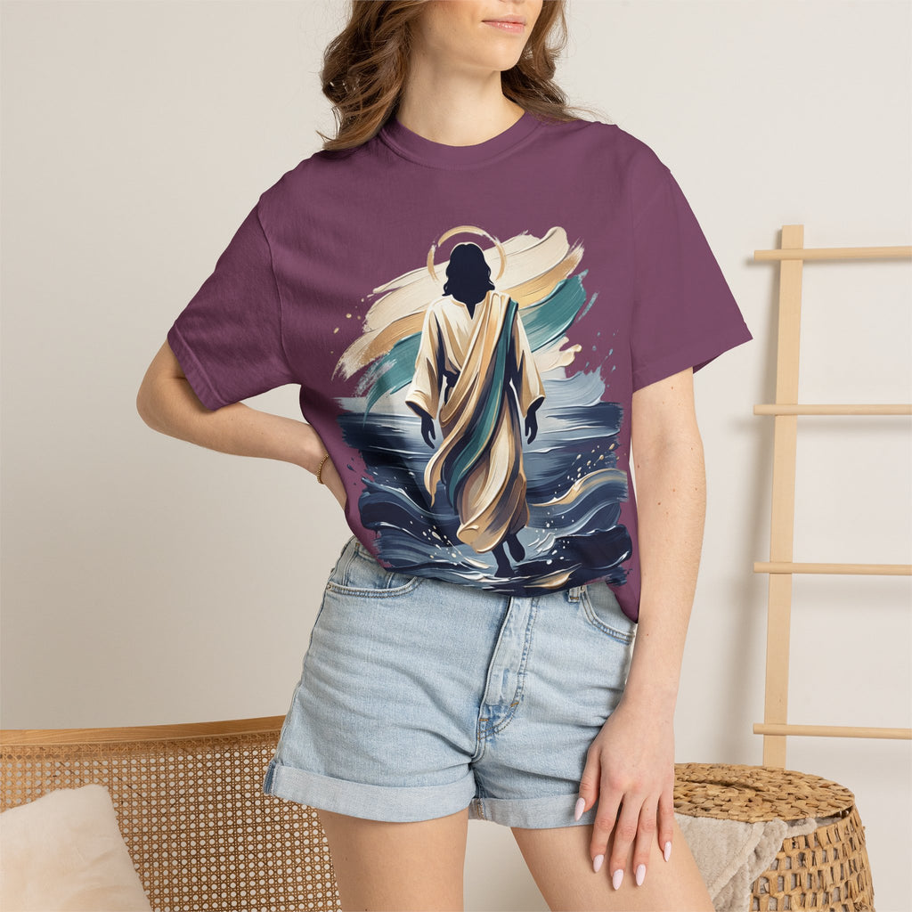 Jesus Walking on Water T-Shirt — Inspirational Christian Faith Tee