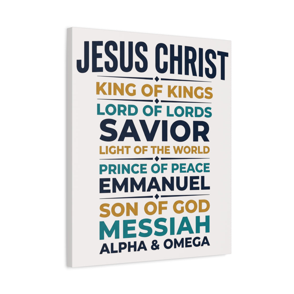 Jesus Christ Typography Wall Art Canvas | Matte Stretched Canvas