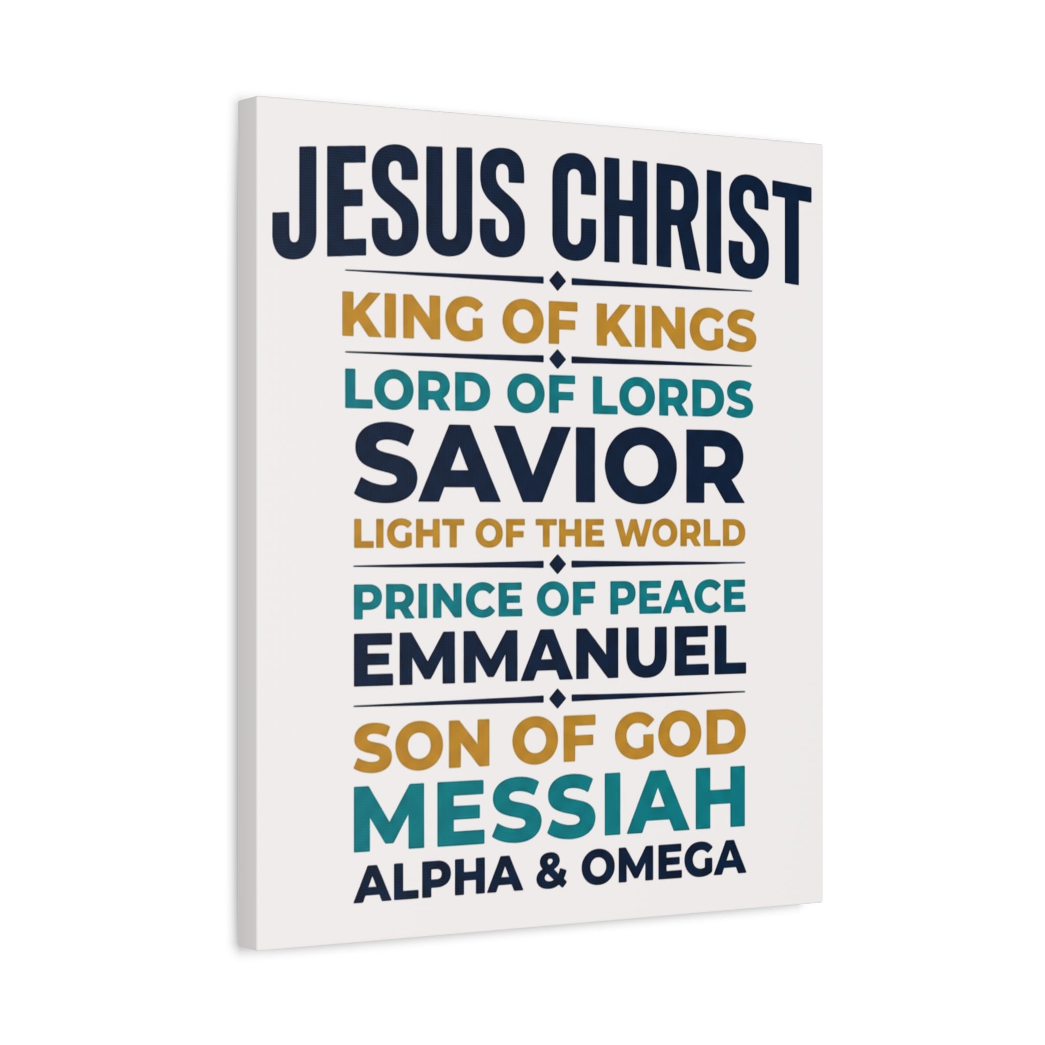 Jesus Christ Typography Wall Art Canvas | Matte Stretched Canvas