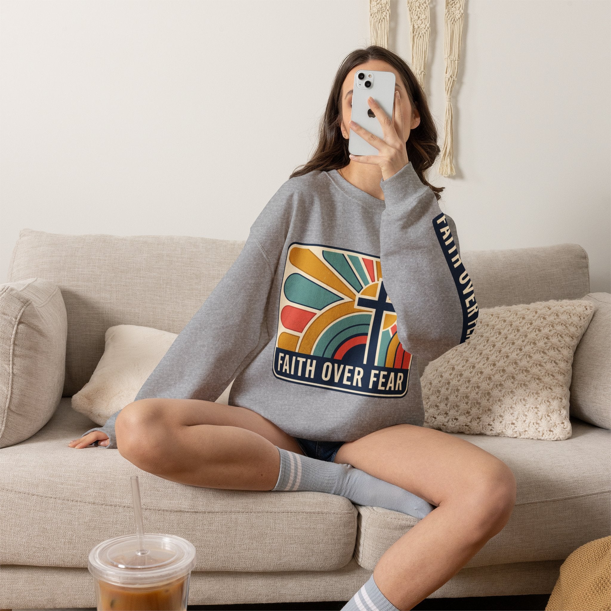 Faith Over Fear Christian Heavy Blend™ Crewneck Sweatshirt