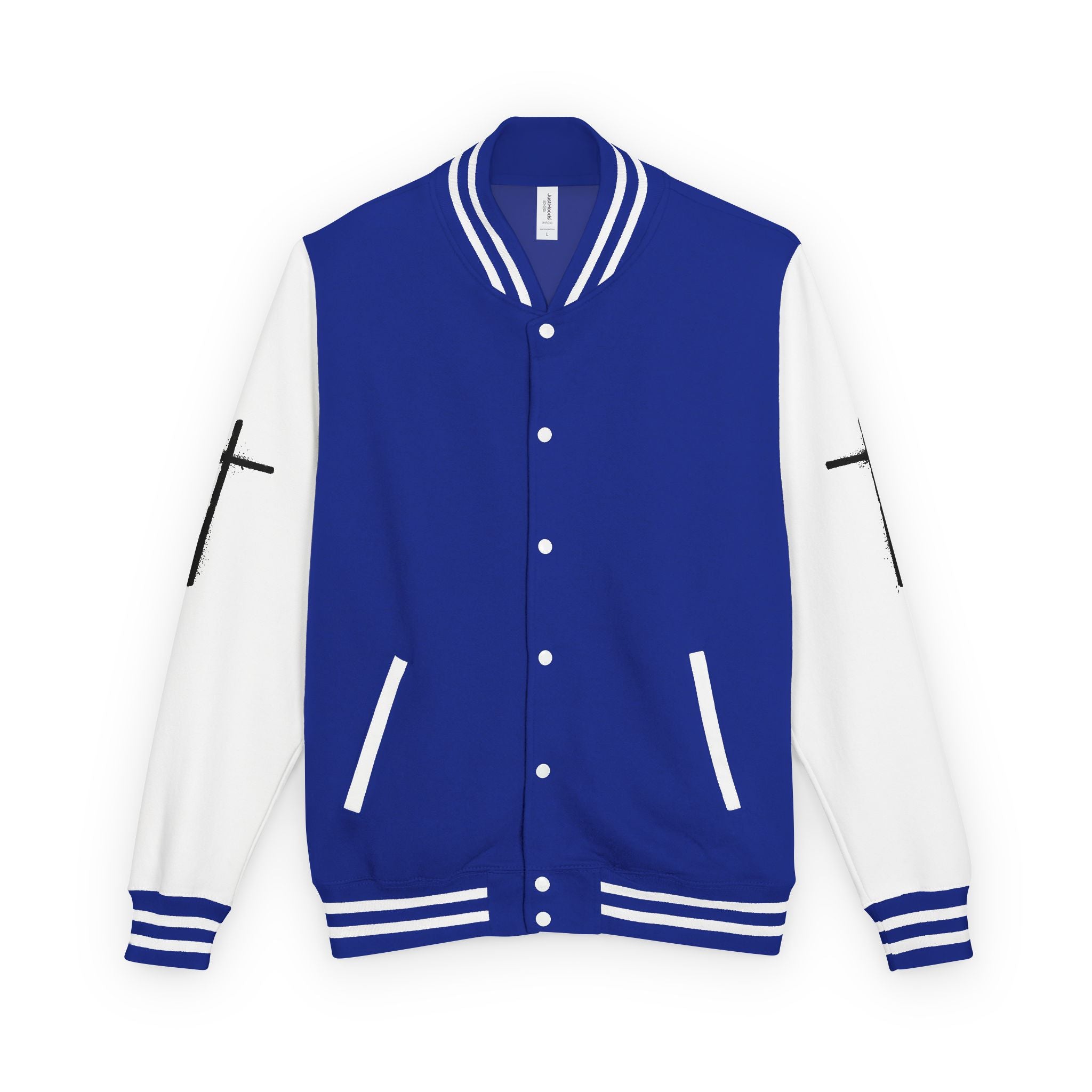 Cross Emblem Letterman Jacket | Red White Varsity