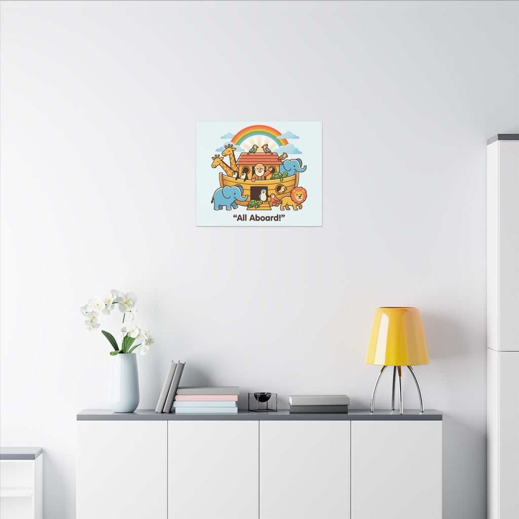 Noah's Ark Animals Matte Canvas | Stretched Wall Art, Kids Nursery Decor