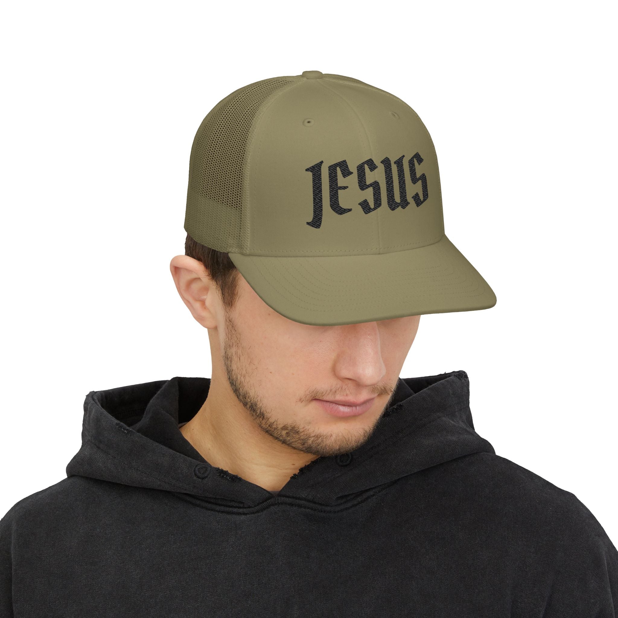 Jesus Embroidered Trucker Cap — Inspirational Snapback Hat