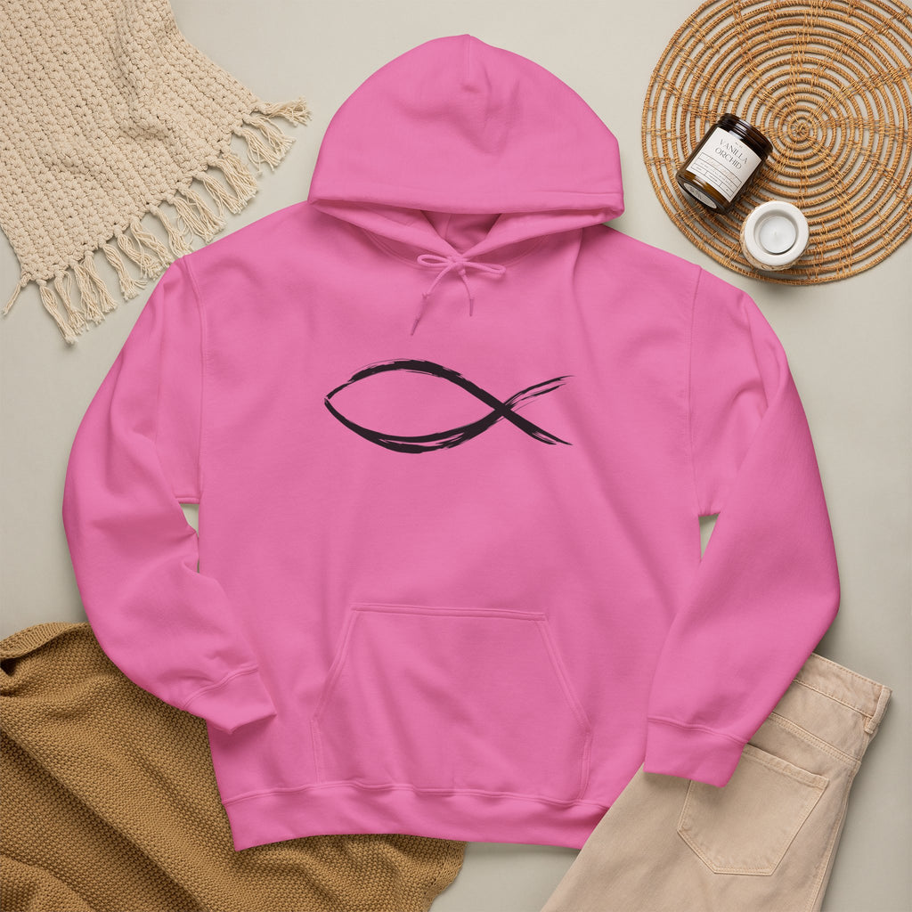 Christian Fish Symbal Heavy Blend™ Hooded Sweatshirt