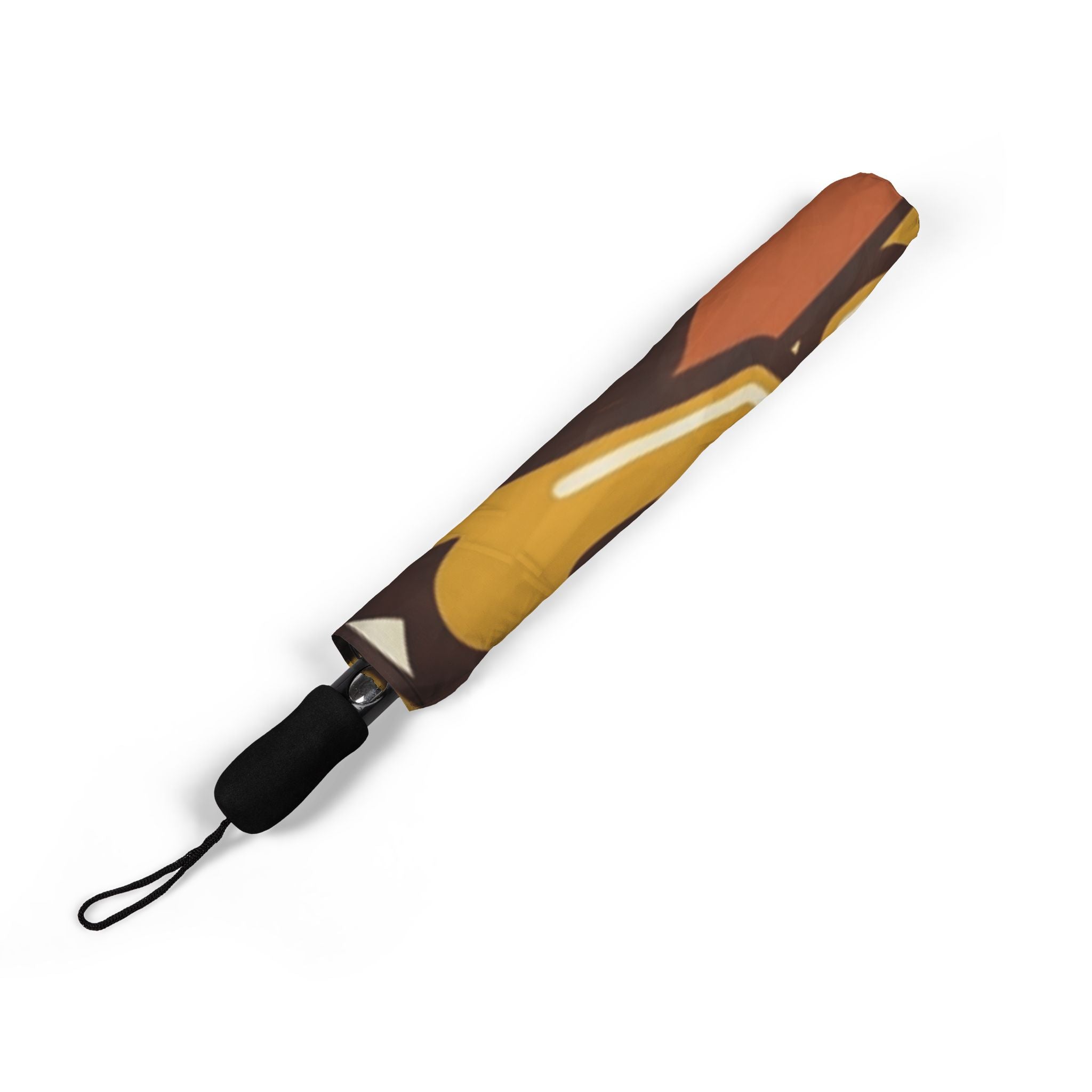 Foldable Umbrella — Retro Graffiti 'Yum' Print, Compact Semi-Automatic Rain Umbrella