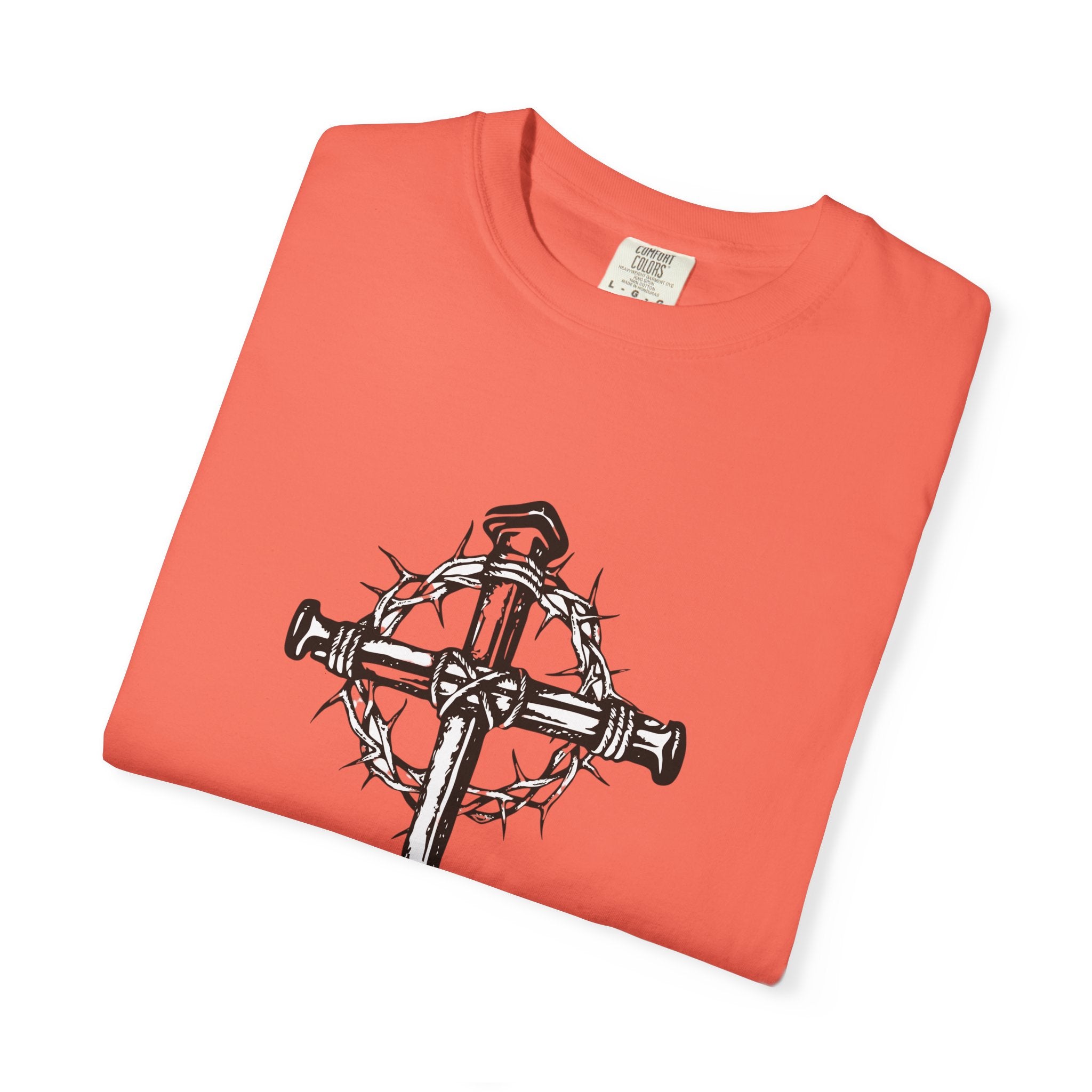 Nail Cross with Crown of Thorns T-shirt | Religious Gothic Faith Design