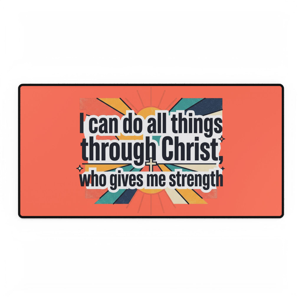 All things through Christ desk mat | Christian children playroom mousepad