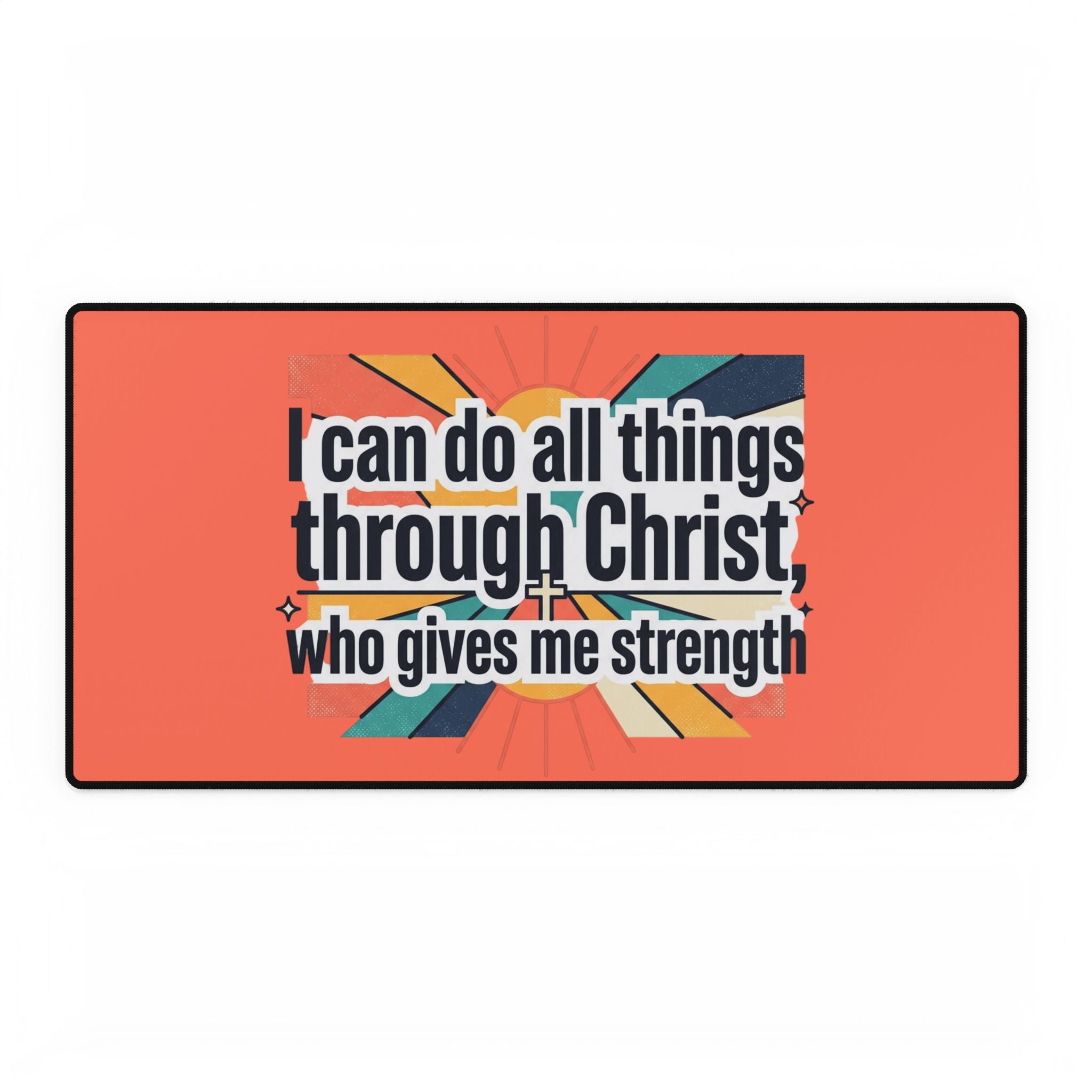 All things through Christ desk mat | Christian children playroom mousepad