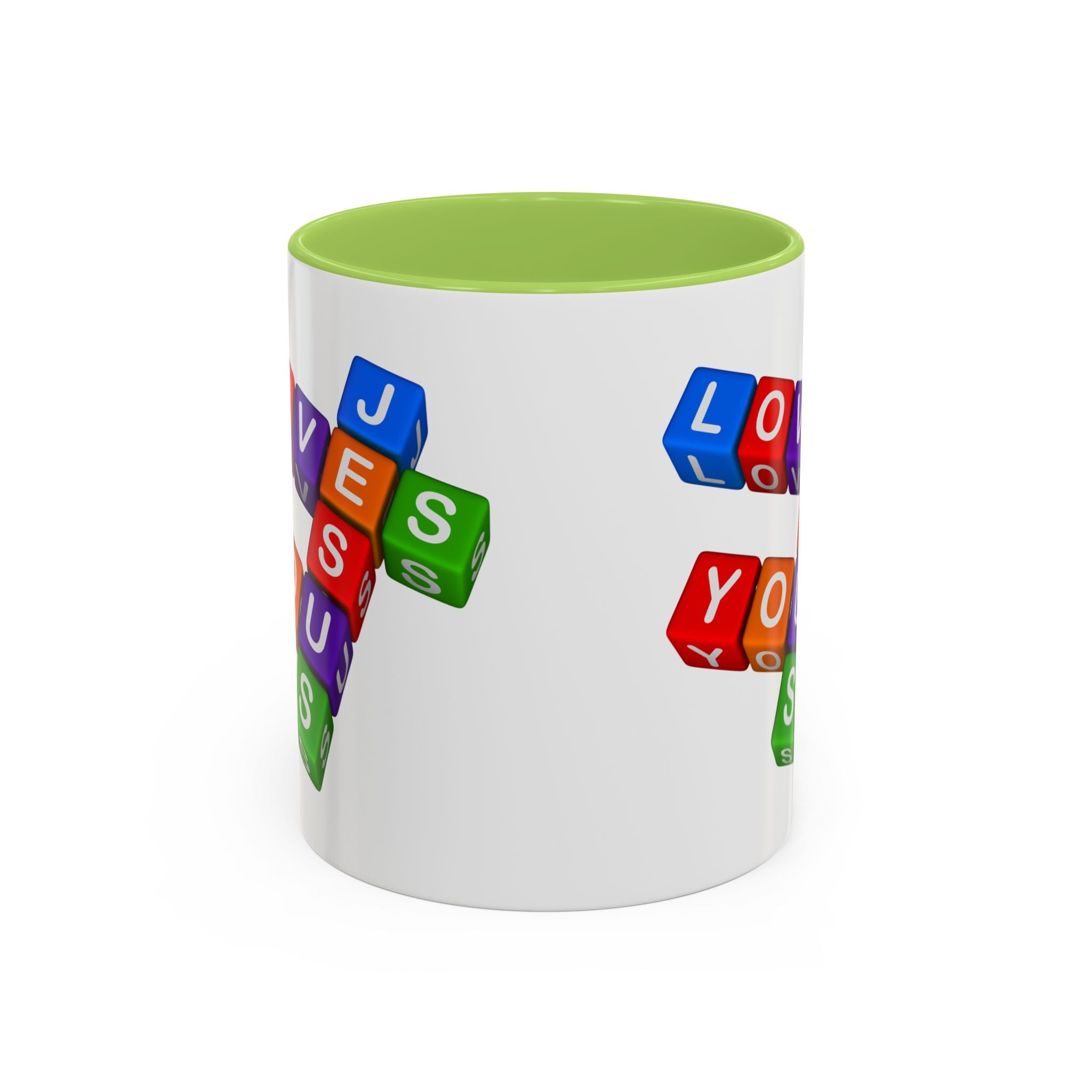 Colorful Letter Blocks 'Jesus Loves You' Mug | Accent Coffee Mug
