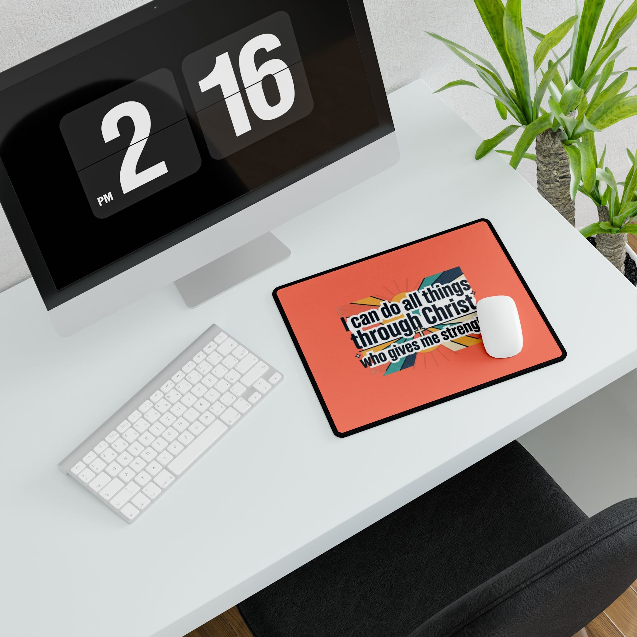 All things through Christ desk mat | Christian children playroom mousepad