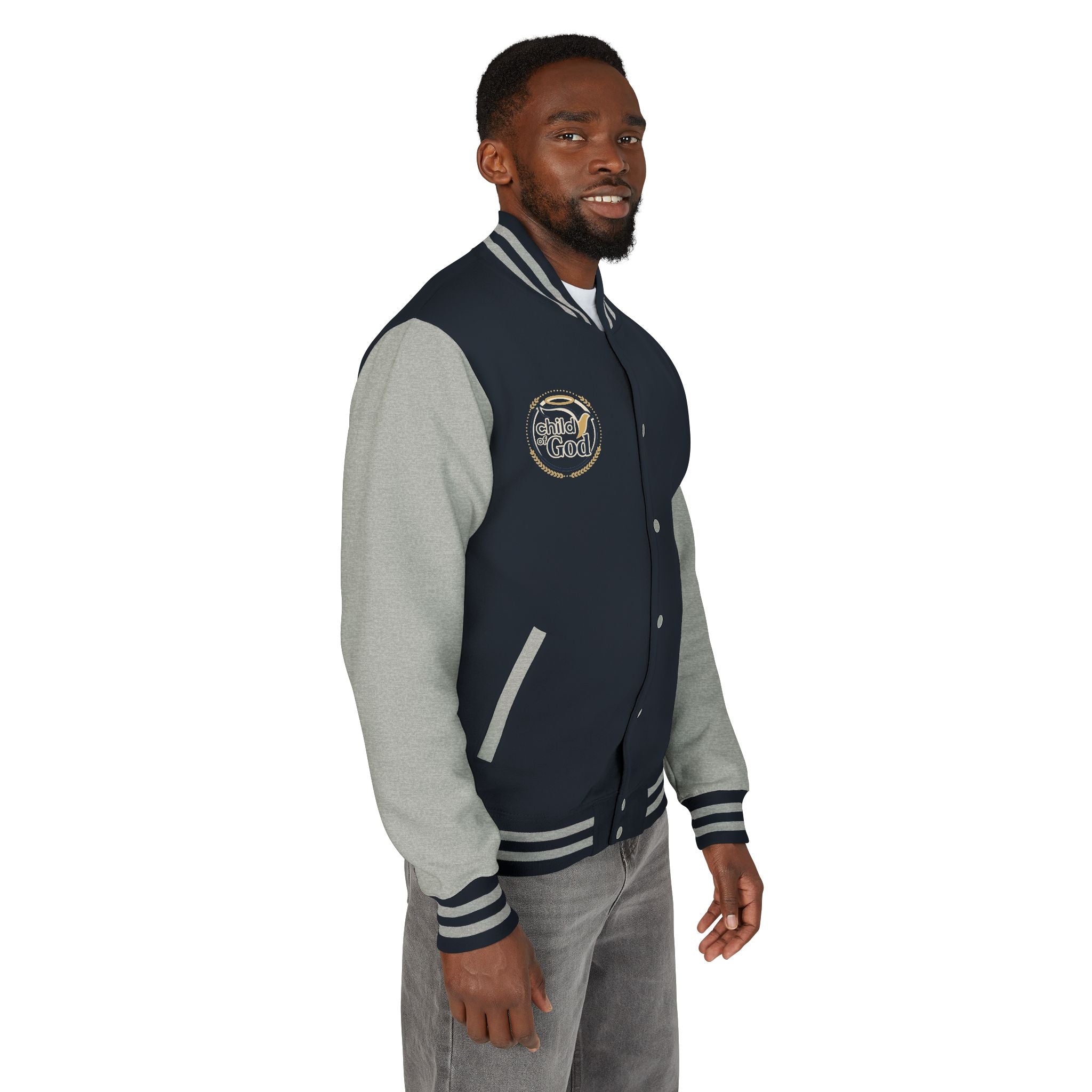 Child of God Emblem Letterman Jacket | Red White Varsity