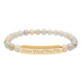Engraved Bar Natural Stone Bracelet | Stretch Beaded Bracelet