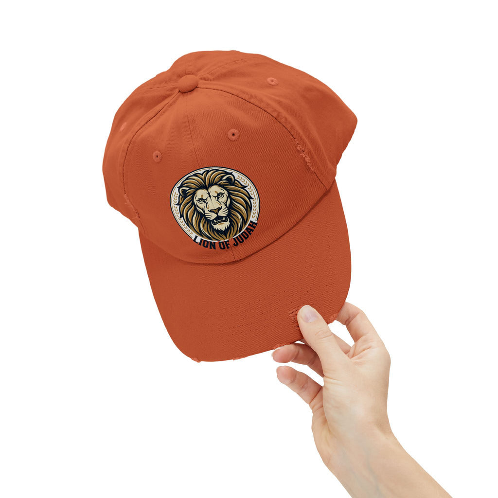 Lion of Judah Distressed Baseball Cap — Vintage Christian Hat