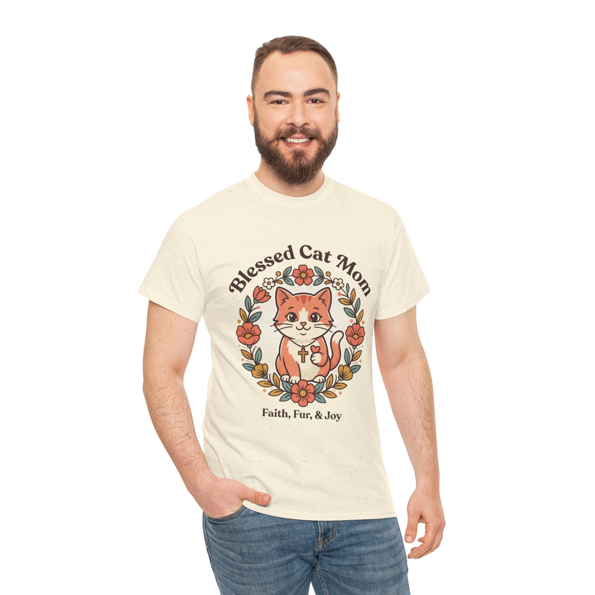 Blessed Cat Mom T-Shirt – Faith, Fur & Joy Floral Cat Mom Tee