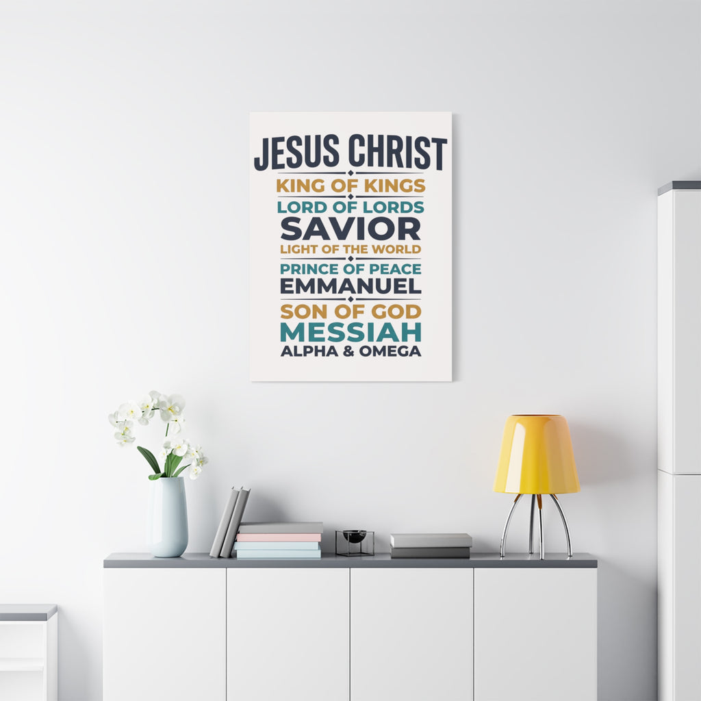 Jesus Christ Typography Wall Art Canvas | Matte Stretched Canvas