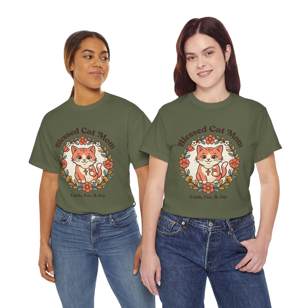 Blessed Cat Mom T-Shirt – Faith, Fur & Joy Floral Cat Mom Tee