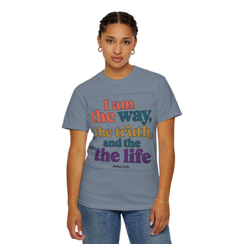 Christian T-Shirt — "I Am the Way, the Truth, and the Life" Retro Scripture Tee (John 14:6)