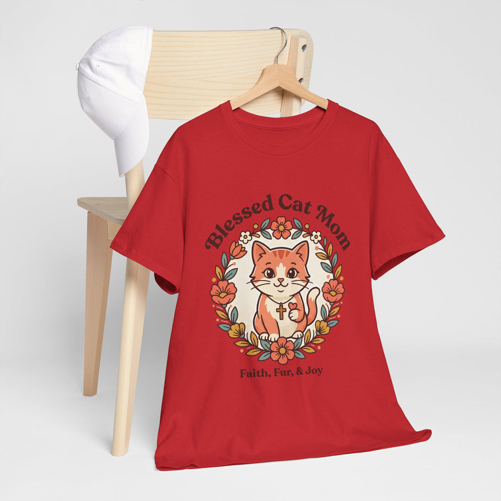 Blessed Cat Mom T-Shirt – Faith, Fur & Joy Floral Cat Mom Tee