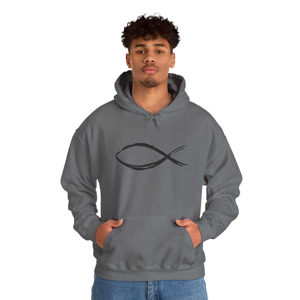Christian Fish Symbal Heavy Blend™ Hooded Sweatshirt