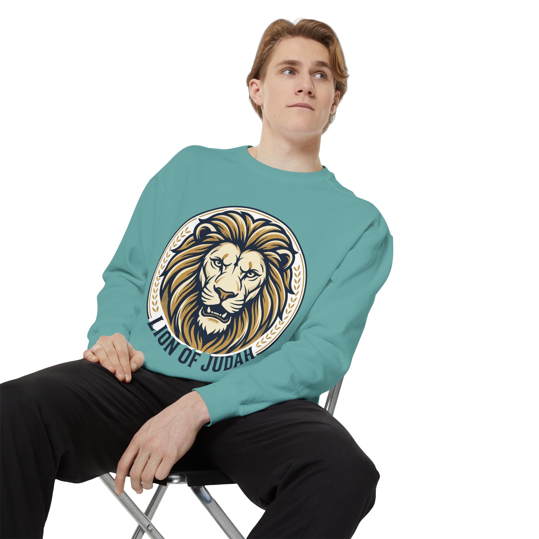 Lion of Judah Sweatshirt — Religious Lion Graphic Crewneck
