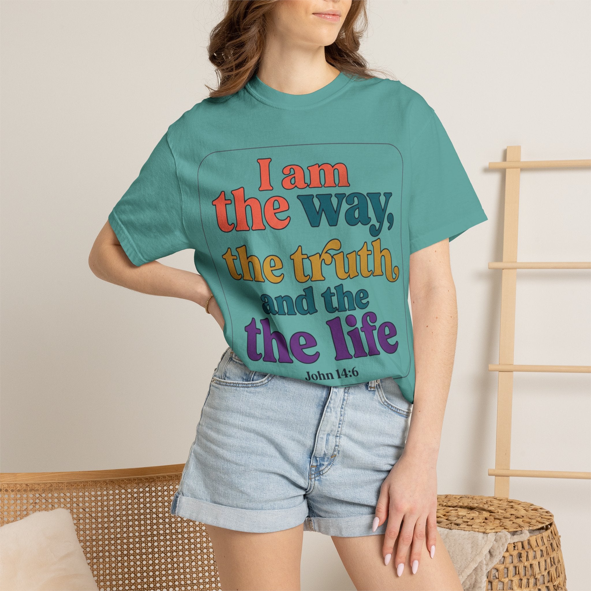 Christian T-Shirt — "I Am the Way, the Truth, and the Life" Retro Scripture Tee (John 14:6)