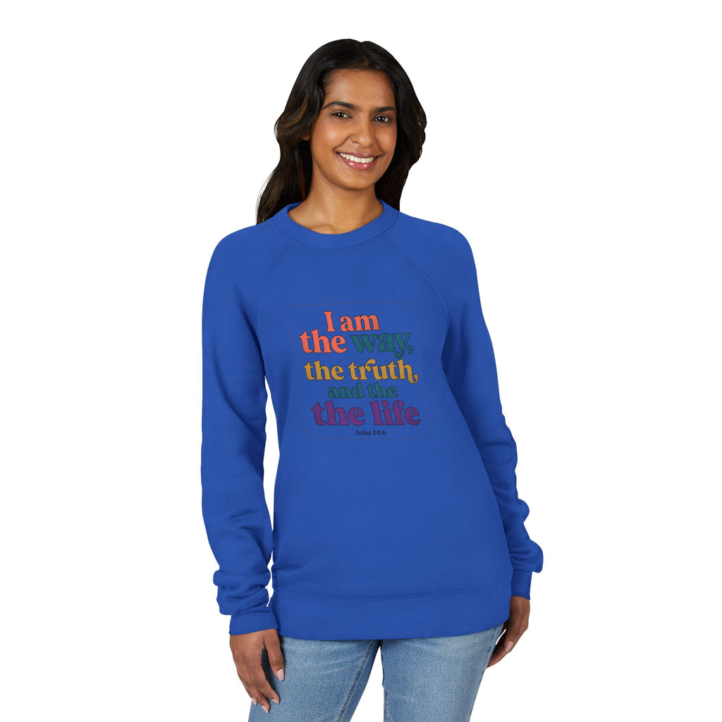 Christian Retro Rainbow Sweatshirt — "I am the way the truth and the life"