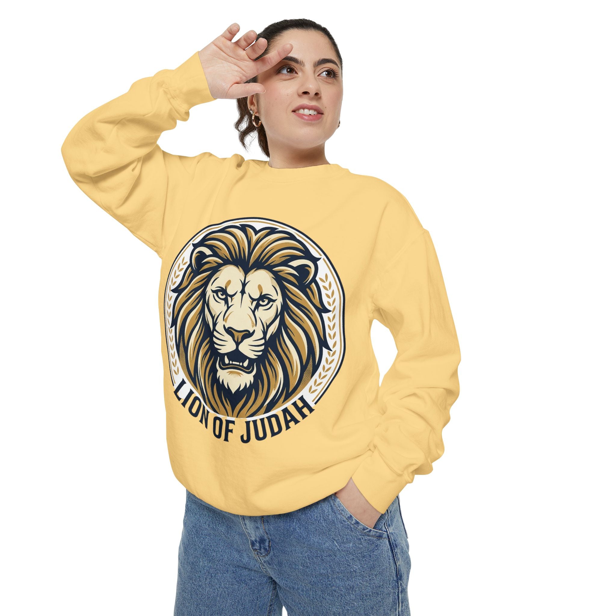 Lion of Judah Sweatshirt — Religious Lion Graphic Crewneck