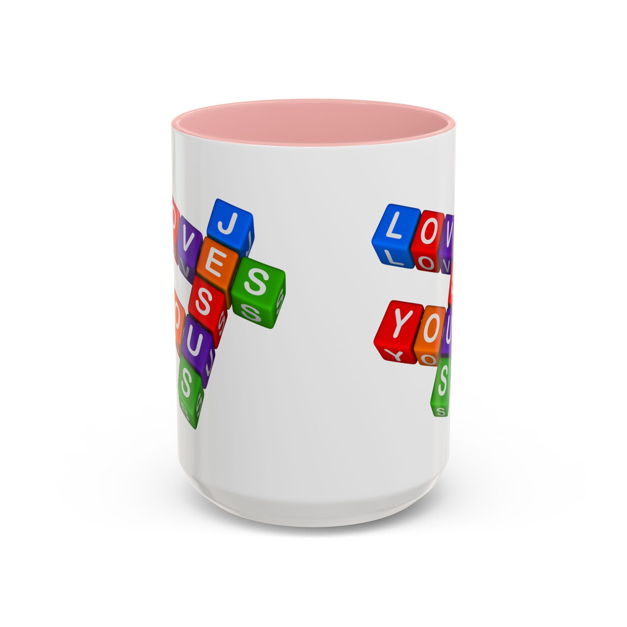 Colorful Letter Blocks 'Jesus Loves You' Mug | Accent Coffee Mug
