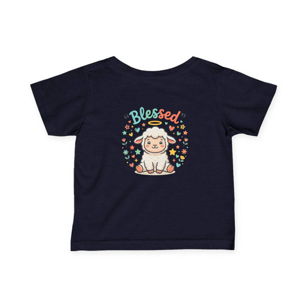 Infant Tee - 'Blessed' Cute Lamb Baby Shirt (Newborn Baptism, Christening Gift)
