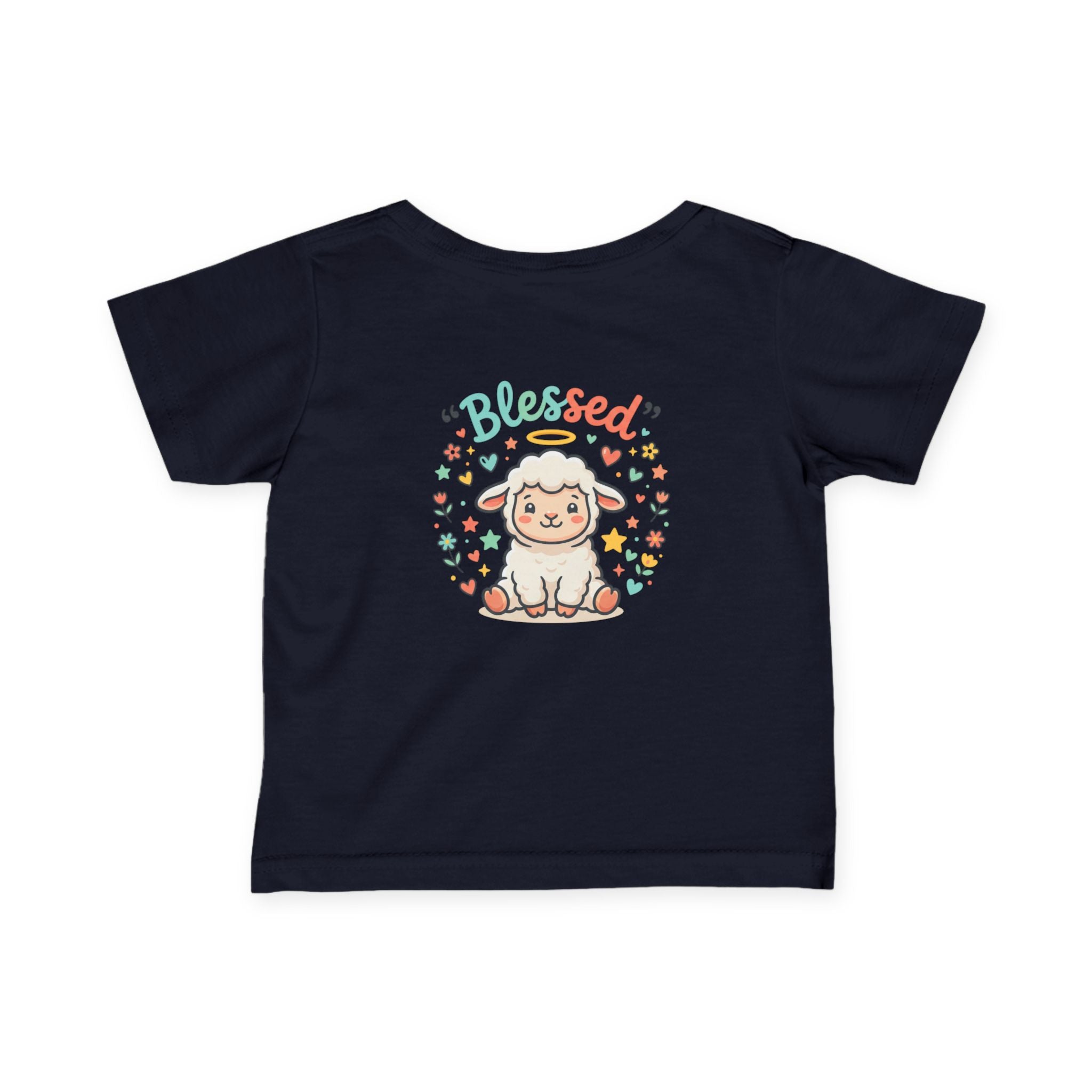 Infant Tee - 'Blessed' Cute Lamb Baby Shirt (Newborn Baptism, Christening Gift)