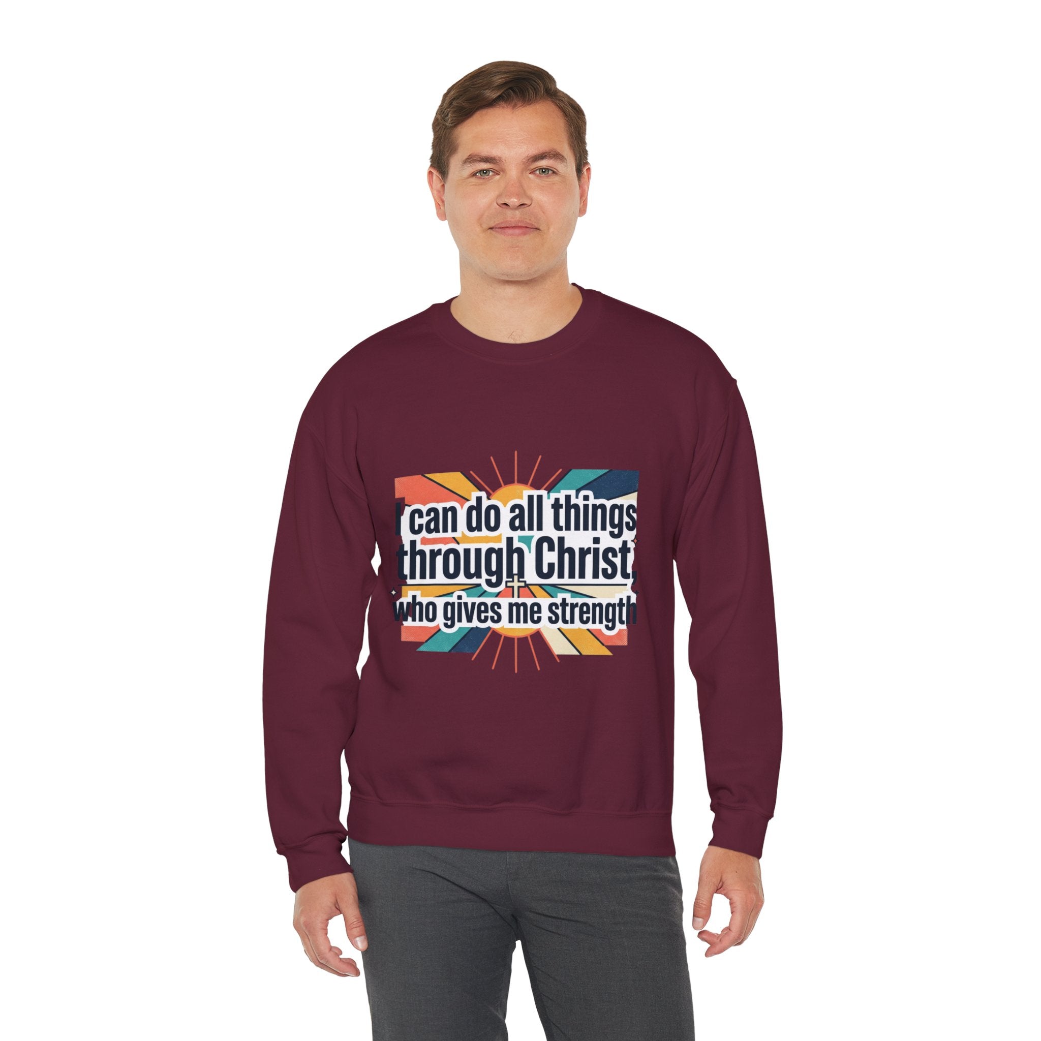 All things through Christ Christian Heavy Blend™ Crewneck Sweatshirt