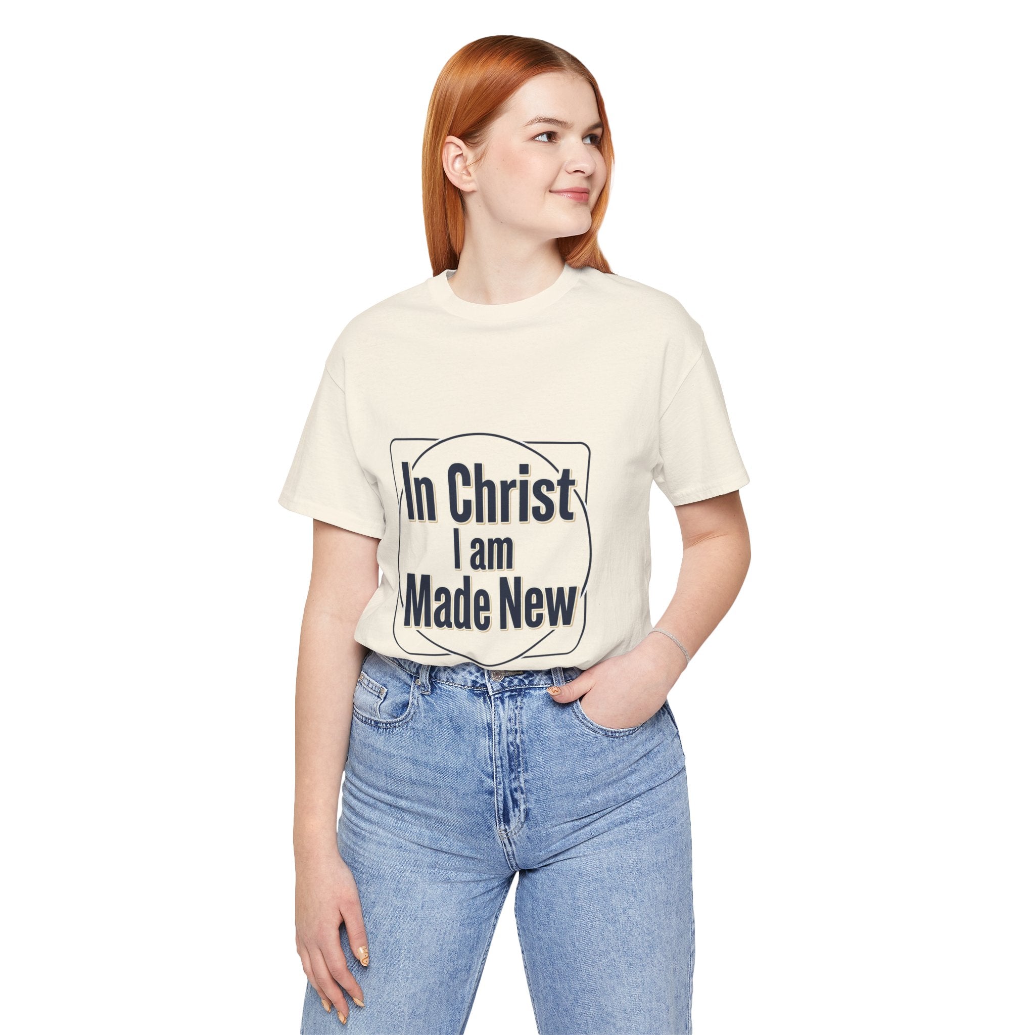 In Christ I Am Made New Tee | Christian encouragement, pastel retro