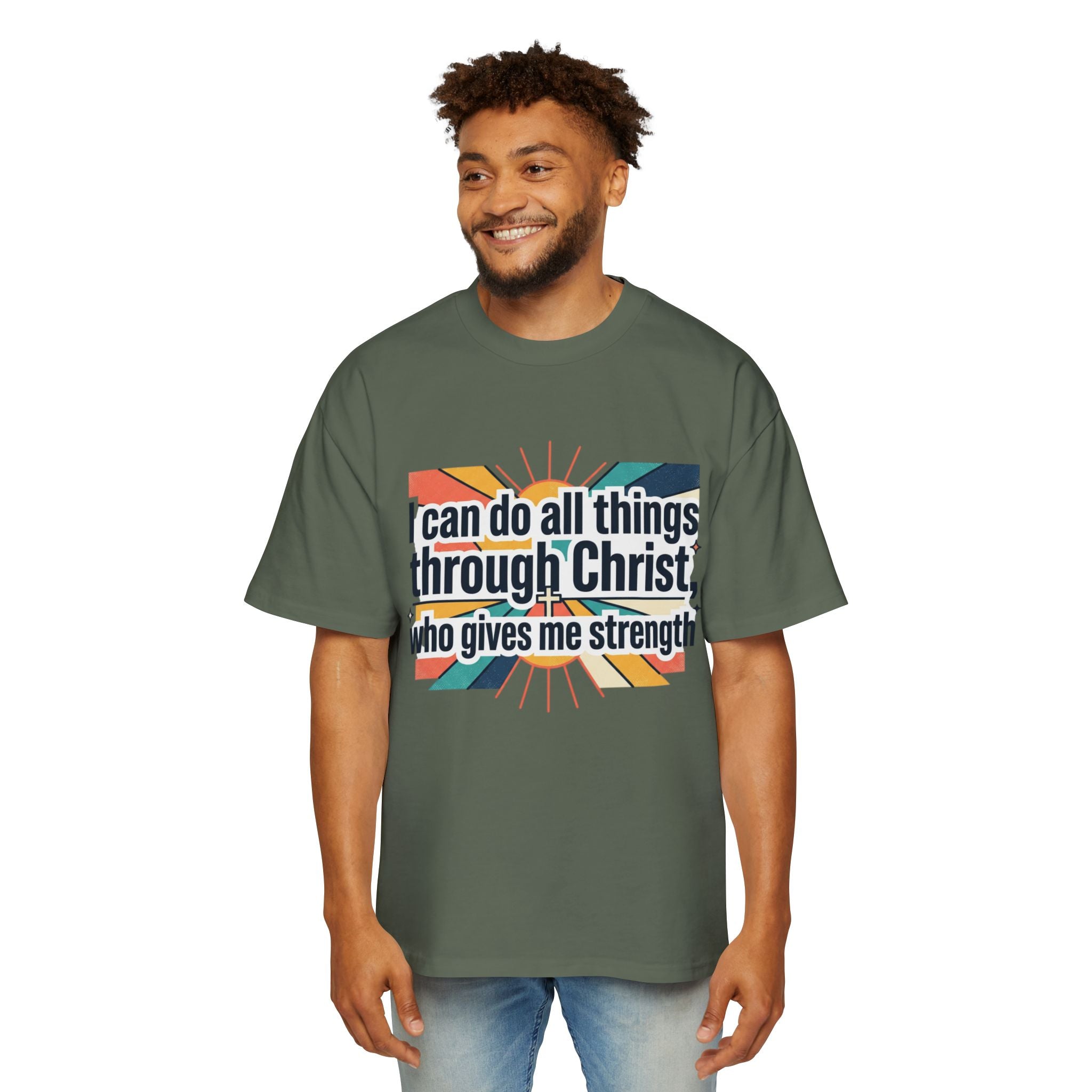 I can do all things through Christ who gives me strength T-Shirt | Grunge Christian Tee